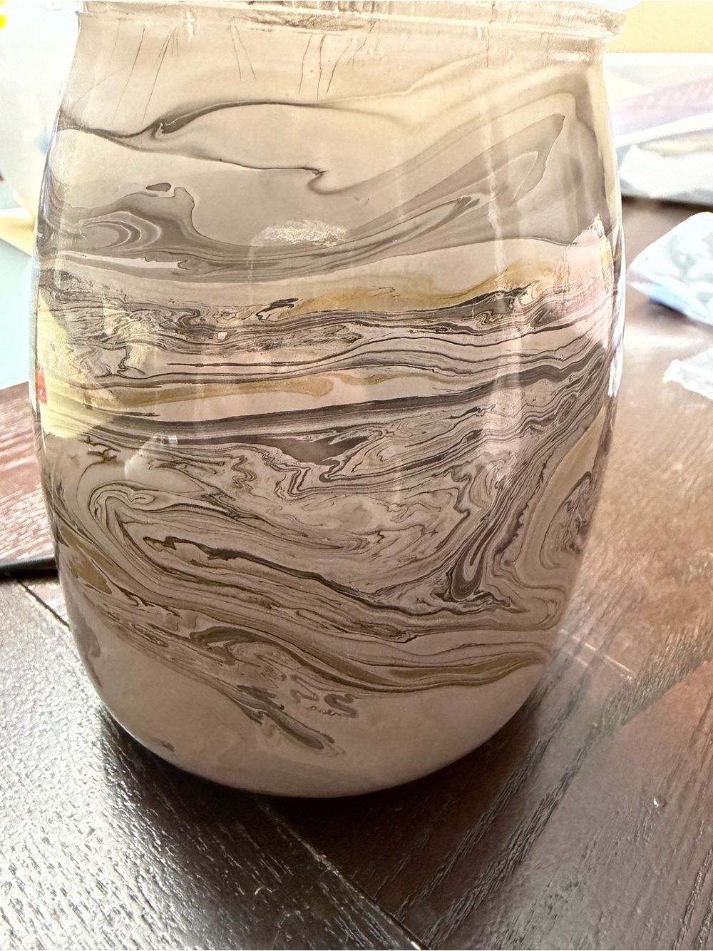 Marbled Scentsy Warmer Beige, Gray & Gold Swirl